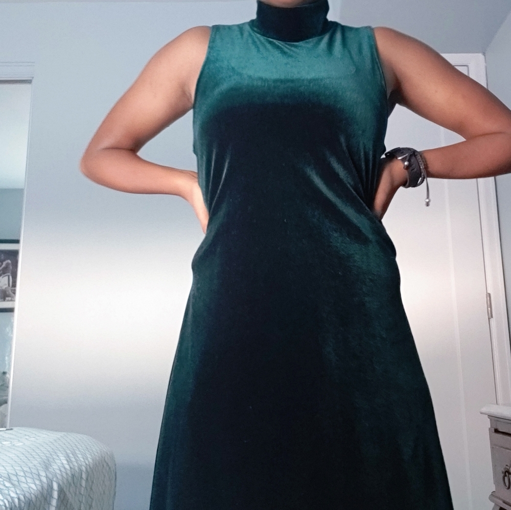 Dj Int'l Dark Green Velvet Dress